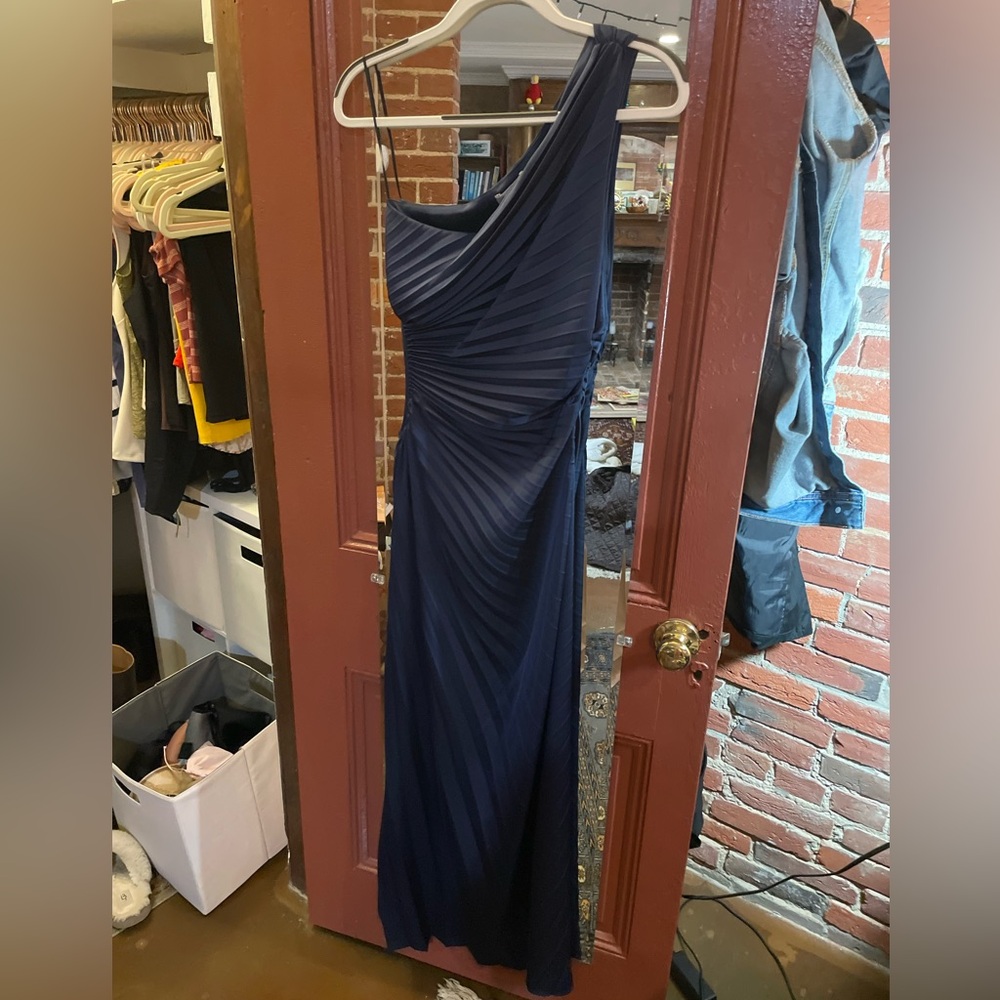 DELFI Midnight Blue One-Shoulder Dress